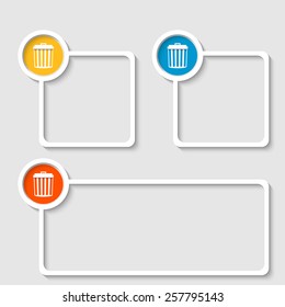 white frame for any text with trashcan