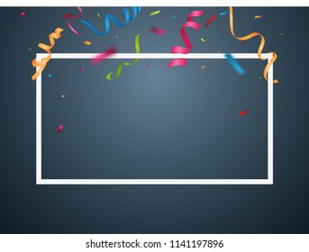 White Frame background with colorful confetti