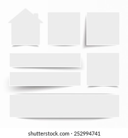 White frame banners with house on the white background. Eps 10 vector file.