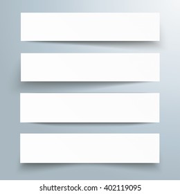 White frame banners with shadows on the gray background. Eps 10 vector file.