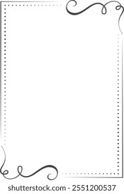 A white frame with a black border