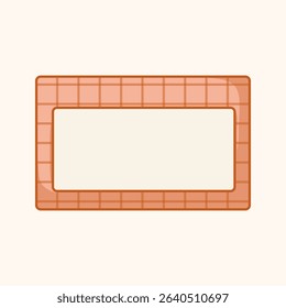 A white frame with a black border. The frame is orange and has a black border