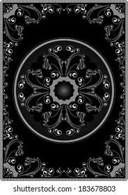 White frame with calligraphic ornament