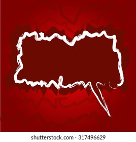 White Frame Cartoon on red background