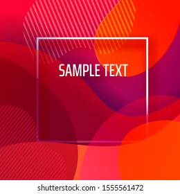 White frame with colorful abstract geometric background. Eps10 vector design template with sample taxt