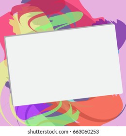white frame and colorful background. vector illustration