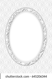 white frame with decorative pattern and ornaments