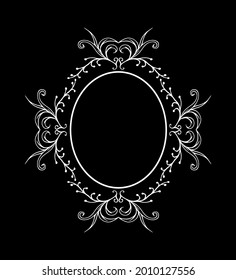 white frame floral elements hand drawn vector