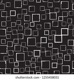 The white frame in grunge style on a black background