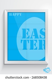 The white frame with the inscription Happy Easter