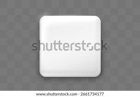 White frame label, event bar button, grey signboard, transparent background. Vector illustration