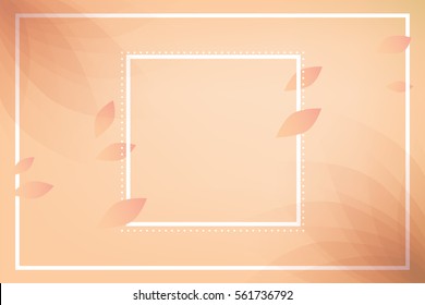 White frame with leaves floating around the frame, Vector