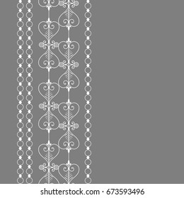 White frame in luxury style. Seamless border for design. Black and white background. Noble card with place for text. Art Deco ornament.