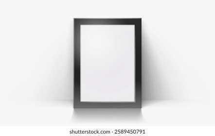 White frame mock up, realistic decoration wall, on the white background. Vector illustration 