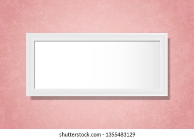 White frame mockup on a wall vector