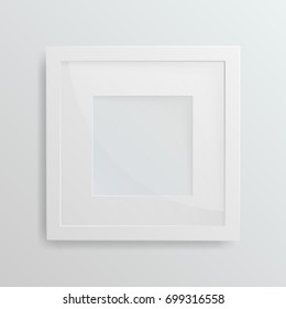 White frame on white background, vector illustration