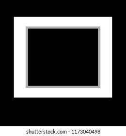 white frame on black background with copy space
