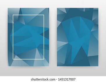 white frame on diamond blue texture design for annual report, brochure, flyer, poster. Blue diamond background vector illustration for flyer, leaflet. Business abstract A4 brochure template.