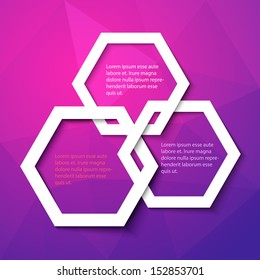 White frame on a geometrical background