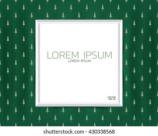 White frame on green background.