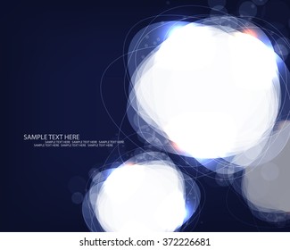 white frame on overlapping transparent shapes background