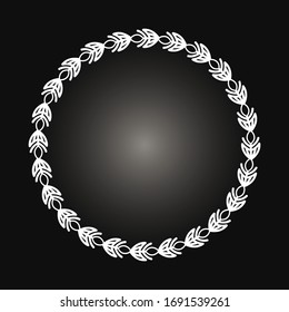 Marco blanco adornado en círculo sobre fondo negro. Art deco. Mandala de lujo, diseño de dibujo a mano. Motivo étnico. Ilustración abstracta vectorial. Diseño de plantilla para invitación, afiche, tarjeta, postal.