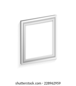 white frame for paintings isolated on white background