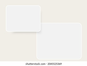 White frame paper cut square card drop shadow background.Vecter business presentation online.Picture frame pattern texture.