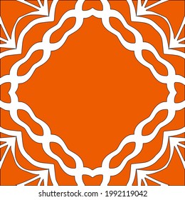 
white frame with patterns on a red background