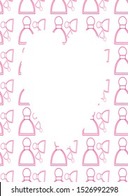 White frame with pink perfume bottles pattern