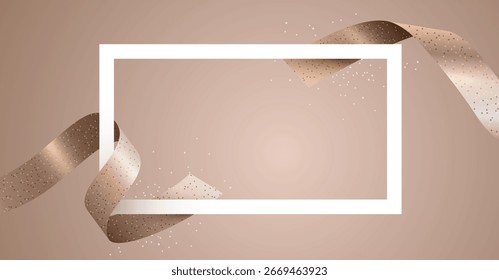 Quadro branco com fita. Ilustração vetorial
