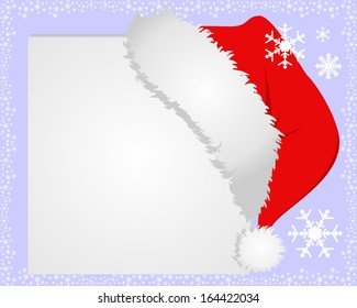 White Frame with Santa's hat, where you can place your information.