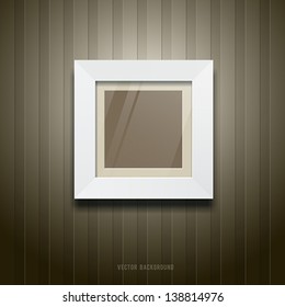 White frame square on wallpaper background, vector illustration