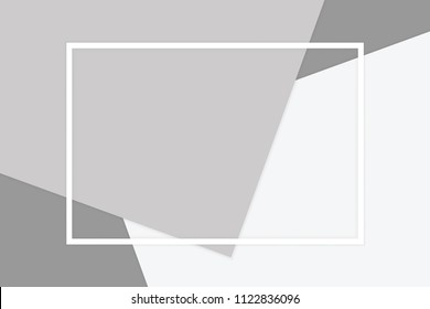 white frame stroke line on grey soft paper pastel background, minimal flat lay style for fashionable cosmetics pastel color top view background, wallpaper geometric flat lay style overlays (vector)