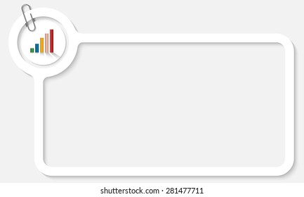 white frame for text and colored graph