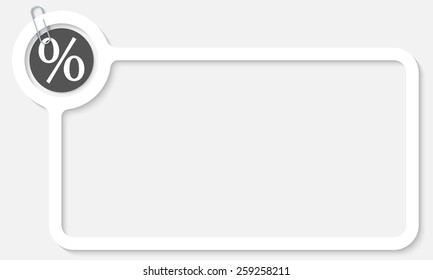 white frame for text and percent symbol
