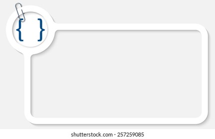 white frame for text and square brackets