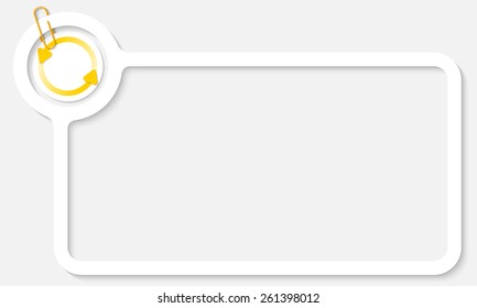white frame for text and yellow arrows