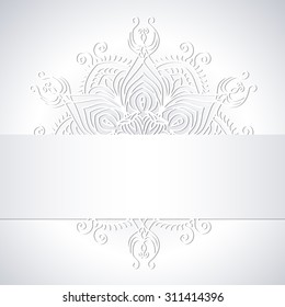 white frame for a title with a circular ornament