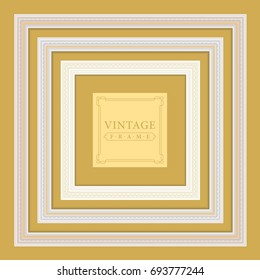 White Frame Vintage Square Vector