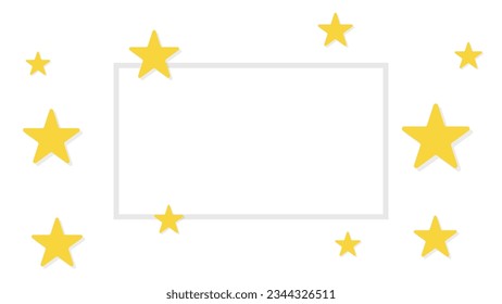 White Frame With Yellow Stars Pattern Background. Vector Illustration