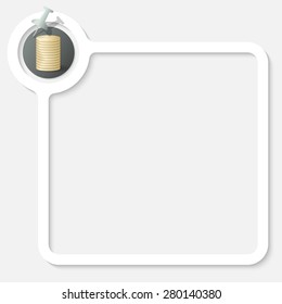 White frame for your text and coin