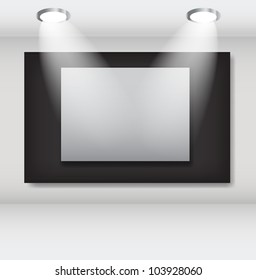 White frames in art gallery vector illustration