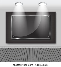 White frames in art gallery vector illustration