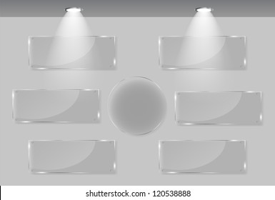 White frames in art gallery vector illustration