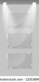 White frames in art gallery vector illustration