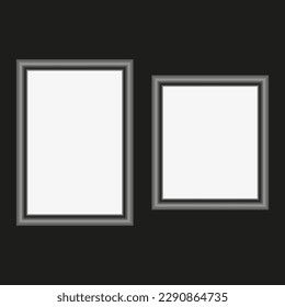 white frames black background. Gallery banner. Vector illustration.