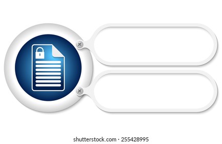 white frames and document icon and padlock