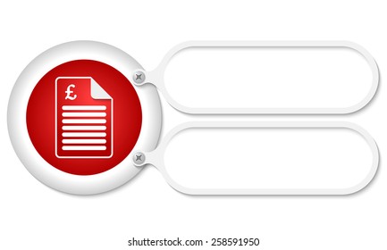 white frames and document icon and pound sterling symbol