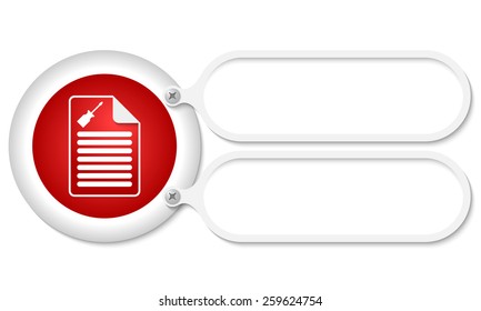 white frames and document icon and screwdriver